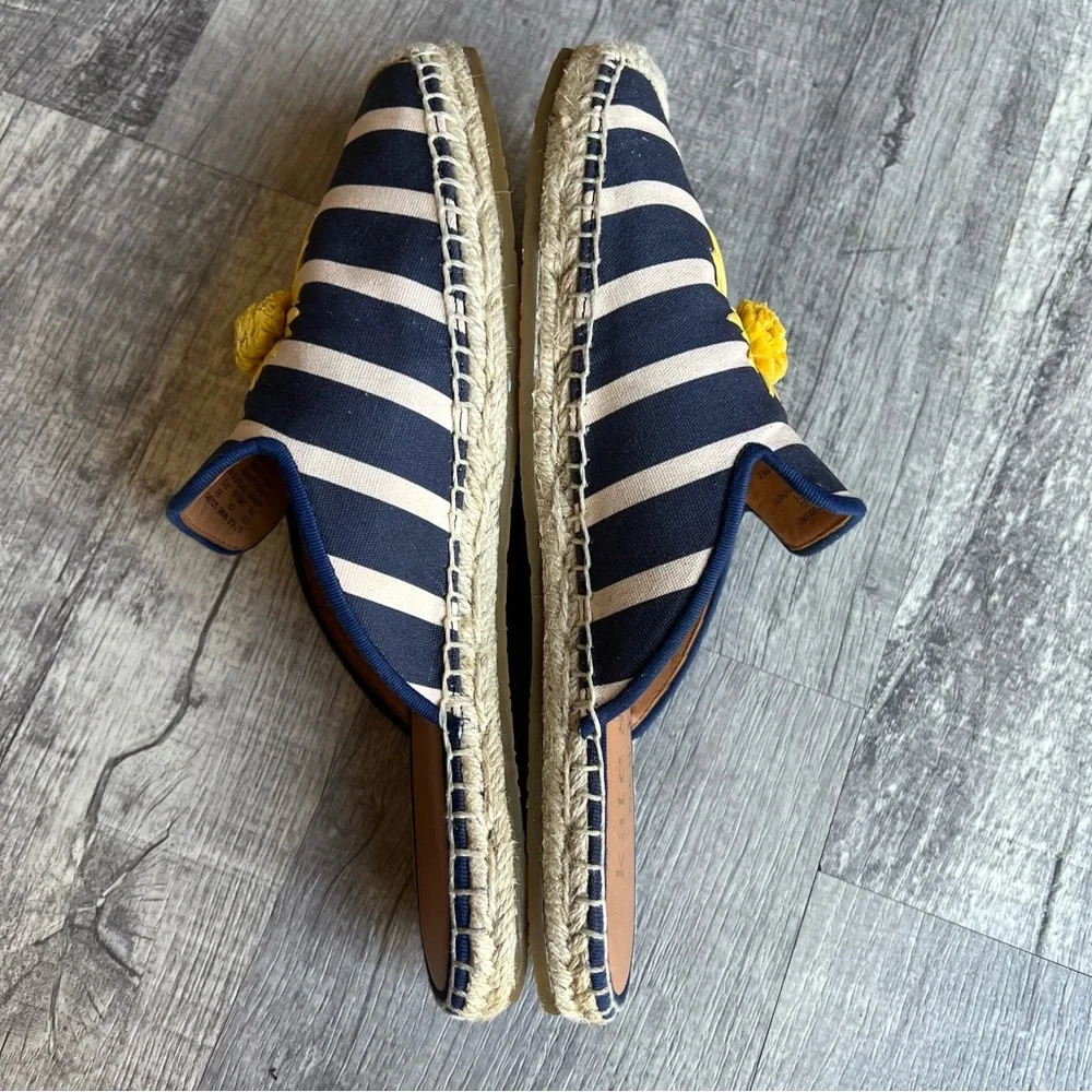 Kate Spade Solero Stripe Espadrille Slide Sandals Sunflower Size 7